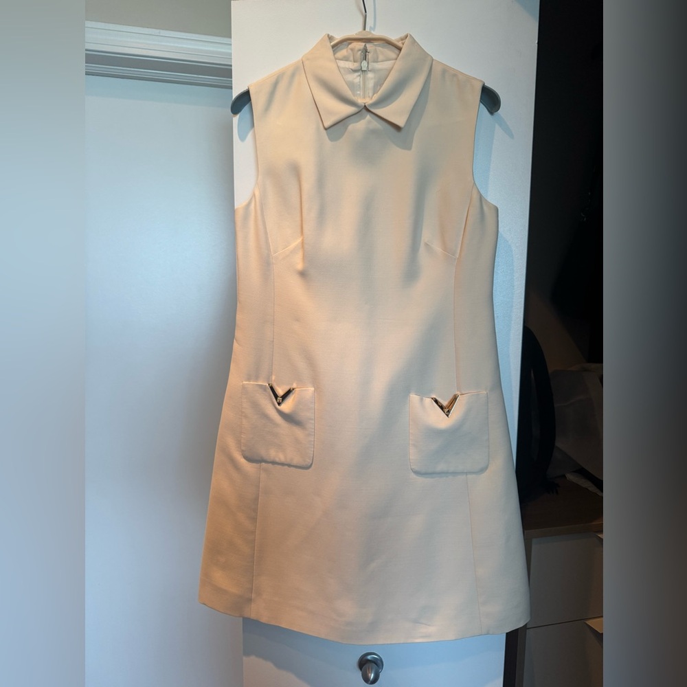 Valentino Cream Mini Dress with Pockets